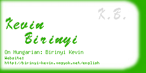 kevin birinyi business card